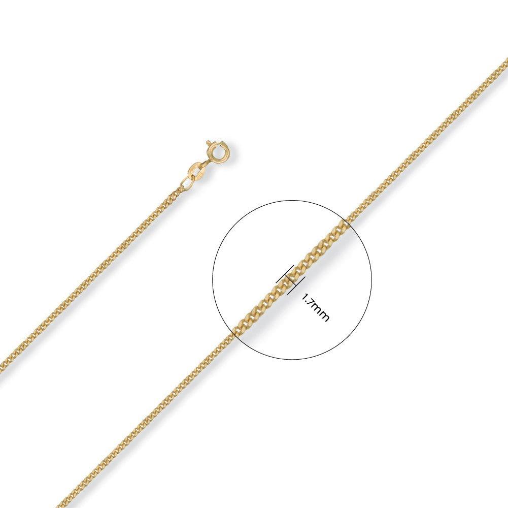 Yellow Gold 1.7mm Traditional Classic Curb Chain