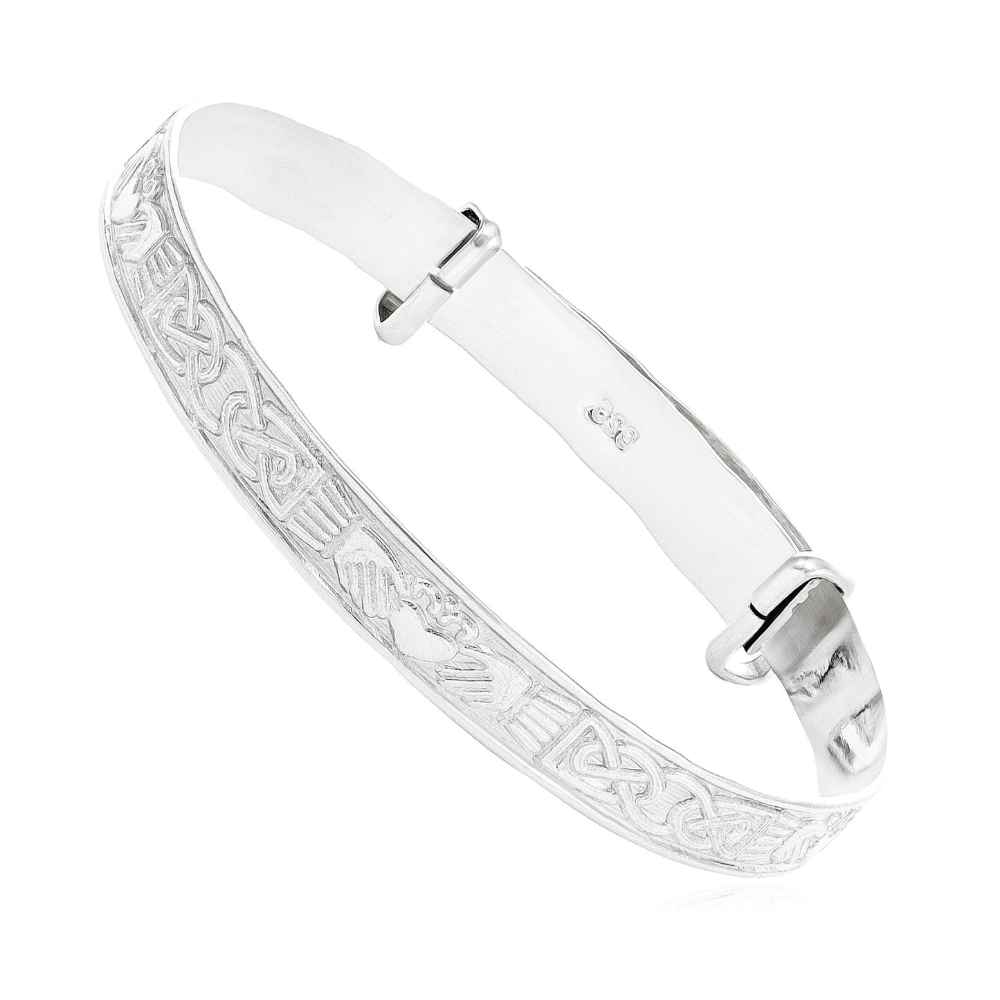 Silver Celtic Claddagh Expandable Baby Bangle