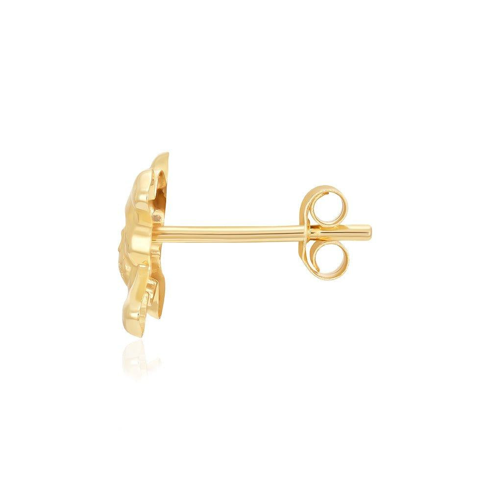 9ct Yellow Gold Skull & Crossbones Single Stud for Men