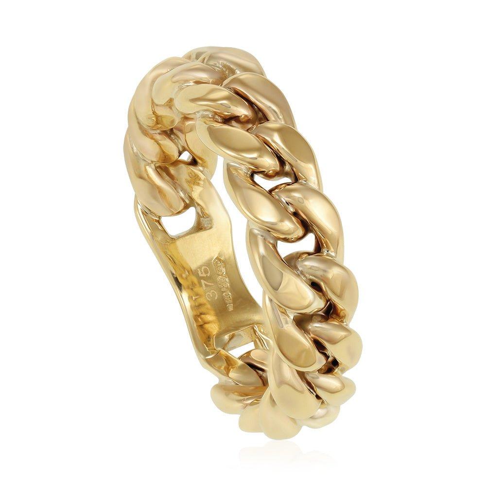 Yellow Gold Curb Link Gents Ring