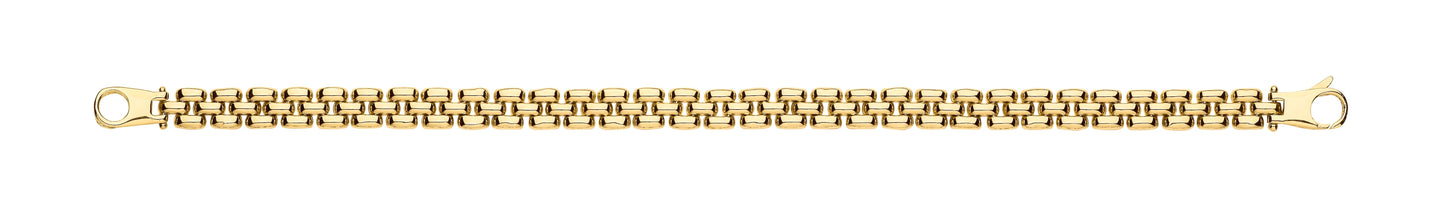 Yellow Gold 6.4mm Panther Link Ladies Bracelet