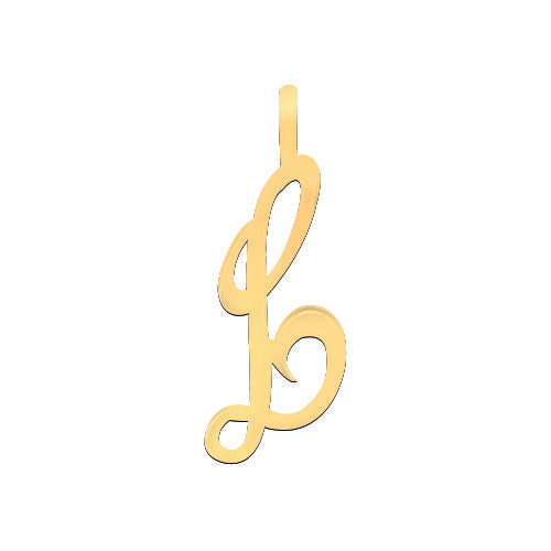 Yellow Gold Script Initial Pendant