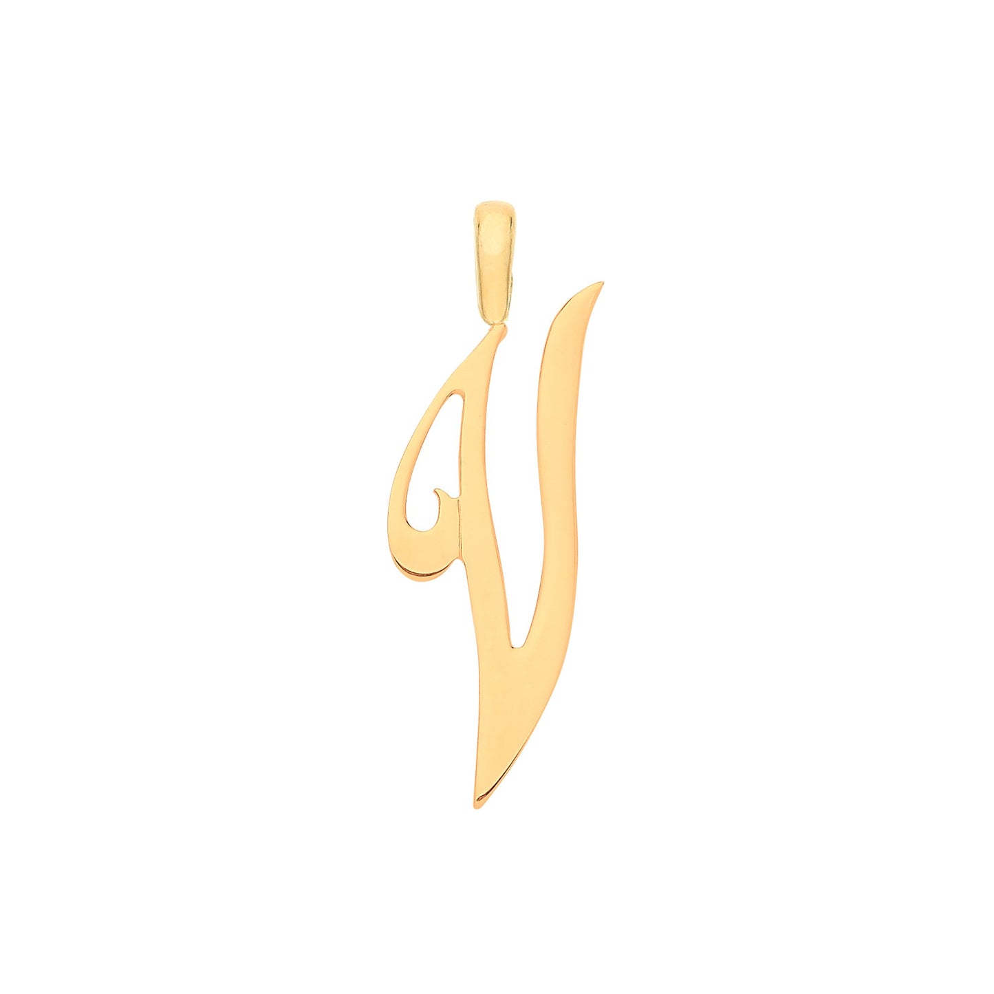 Yellow Gold Script Initial Pendant