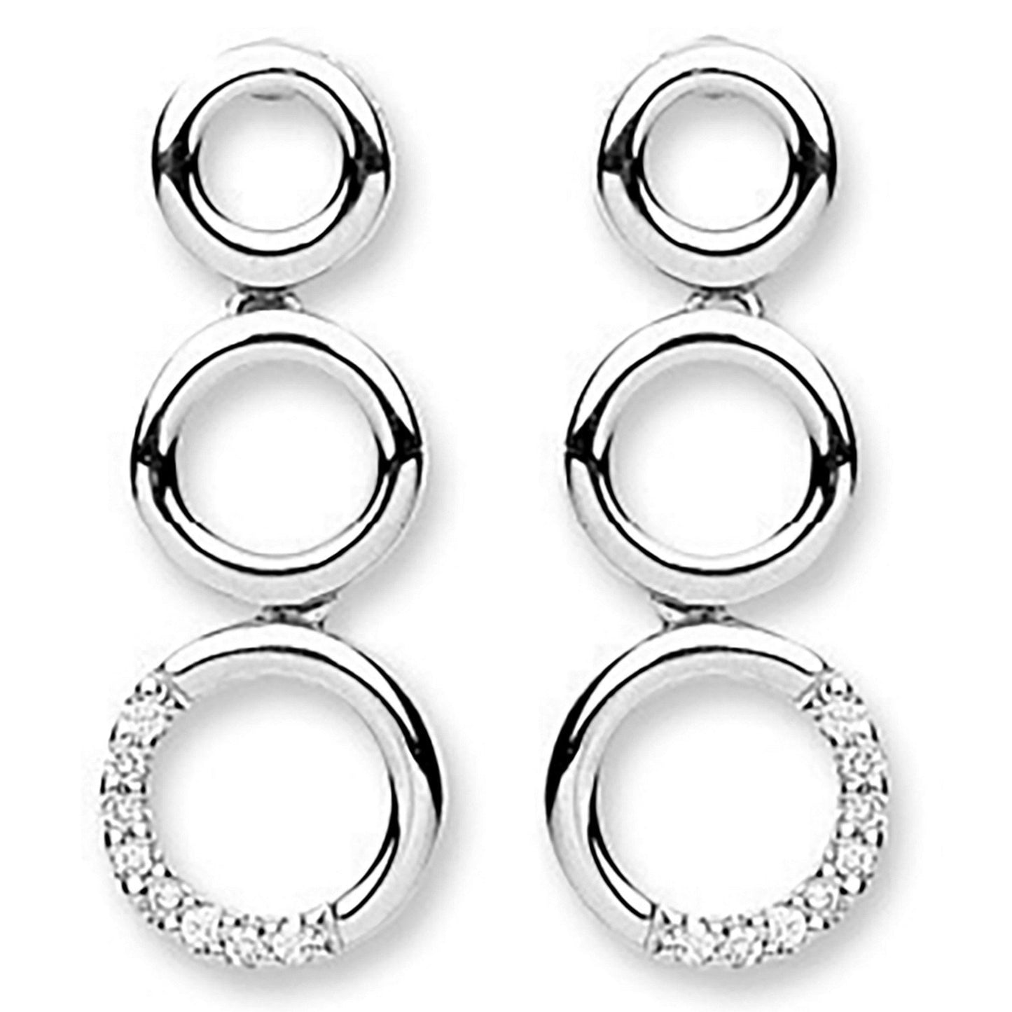 9ct White Gold 0.08ct Diamond Drop Earrings