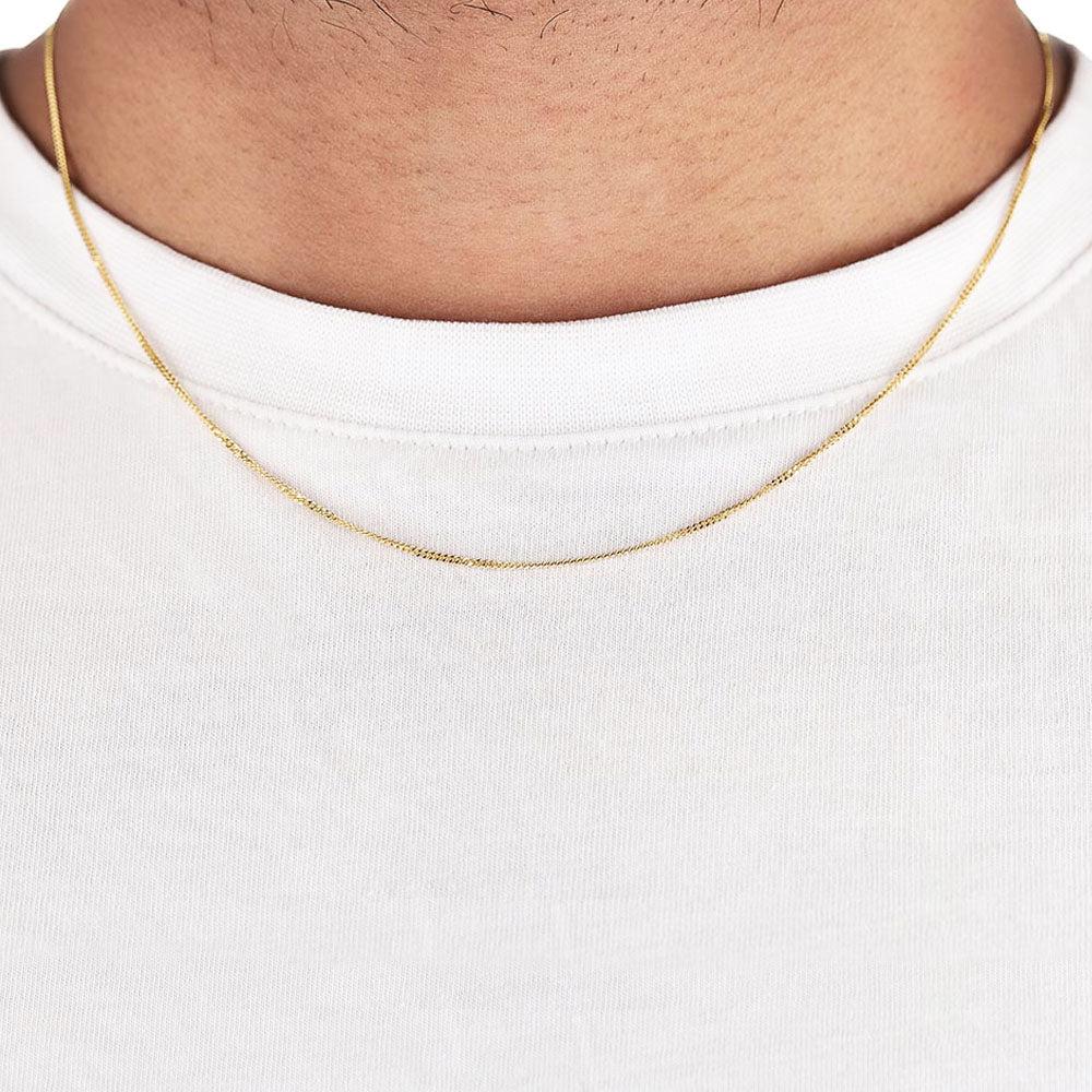 18ct Yellow Gold 1.1mm Curb Chain