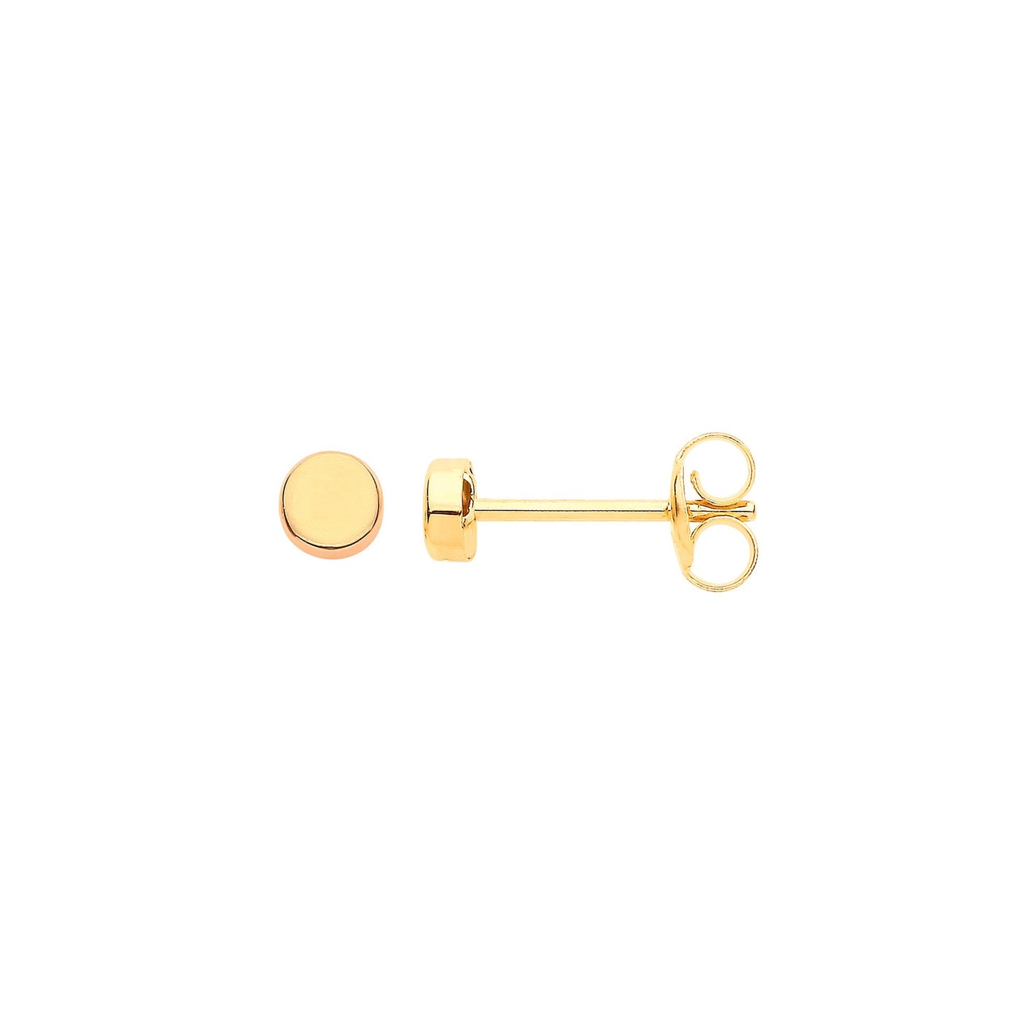 9ct Yellow Gold Plain Round 3.2mm Studs