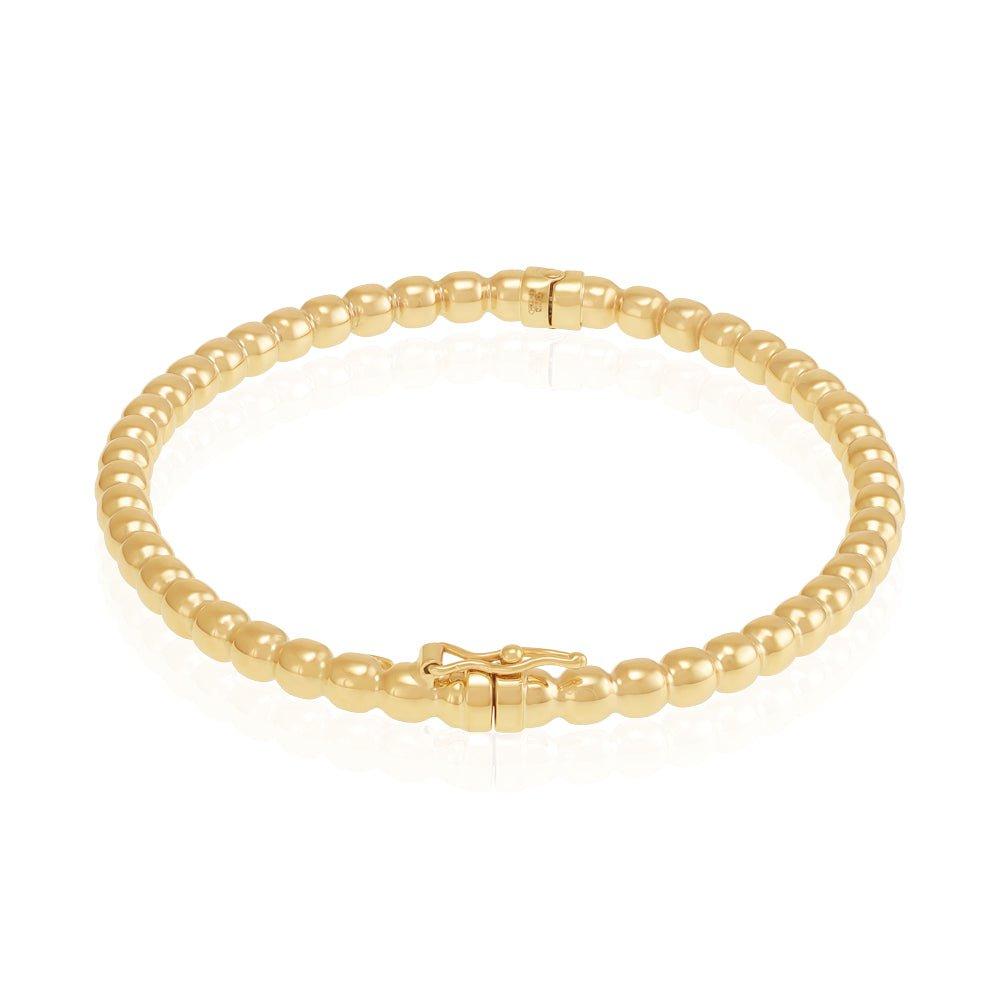 Yellow Gold Fancy Beaded Bangle