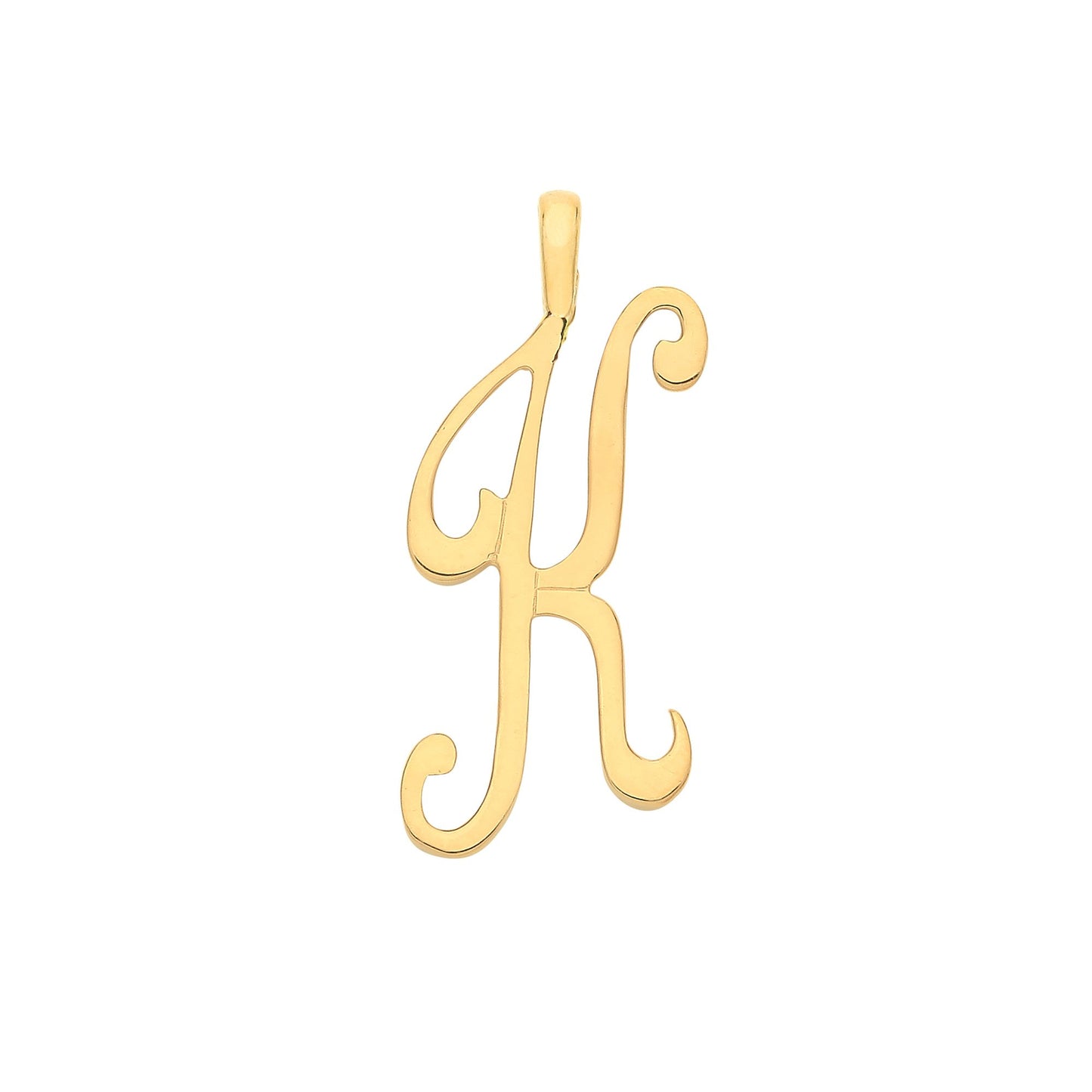 Yellow Gold Script Initial Pendant