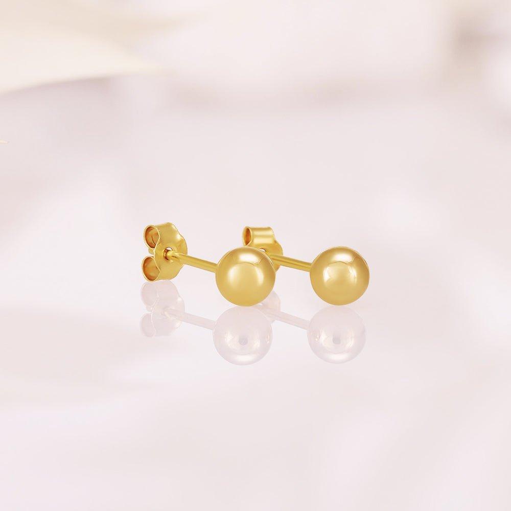 9ct Yellow Gold 4mm Ball Studs