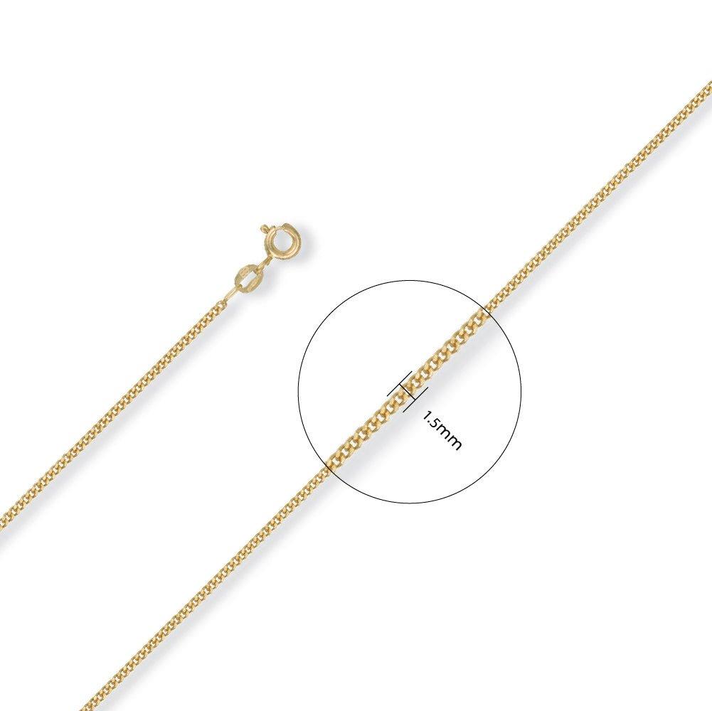 Yellow Gold 1.5mm Traditional Classic Curb Chain