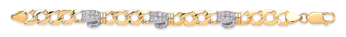 Yellow Gold Baby Cubic Zirconia Boxing Glove Bracelet