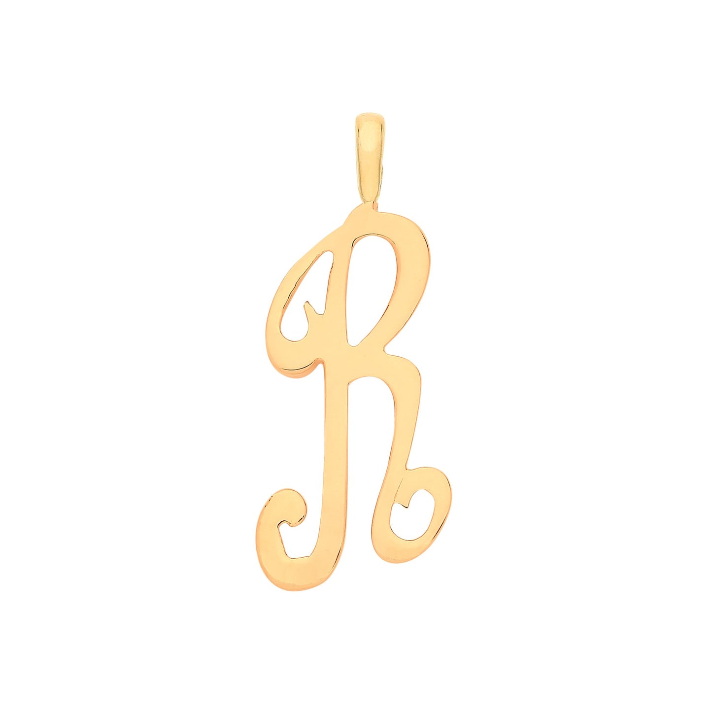 Yellow Gold Script Initial Pendant