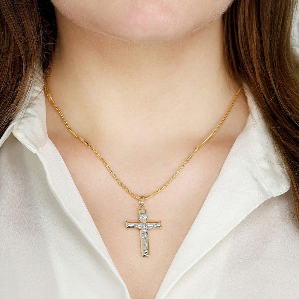 White & Yellow Gold Crucifix