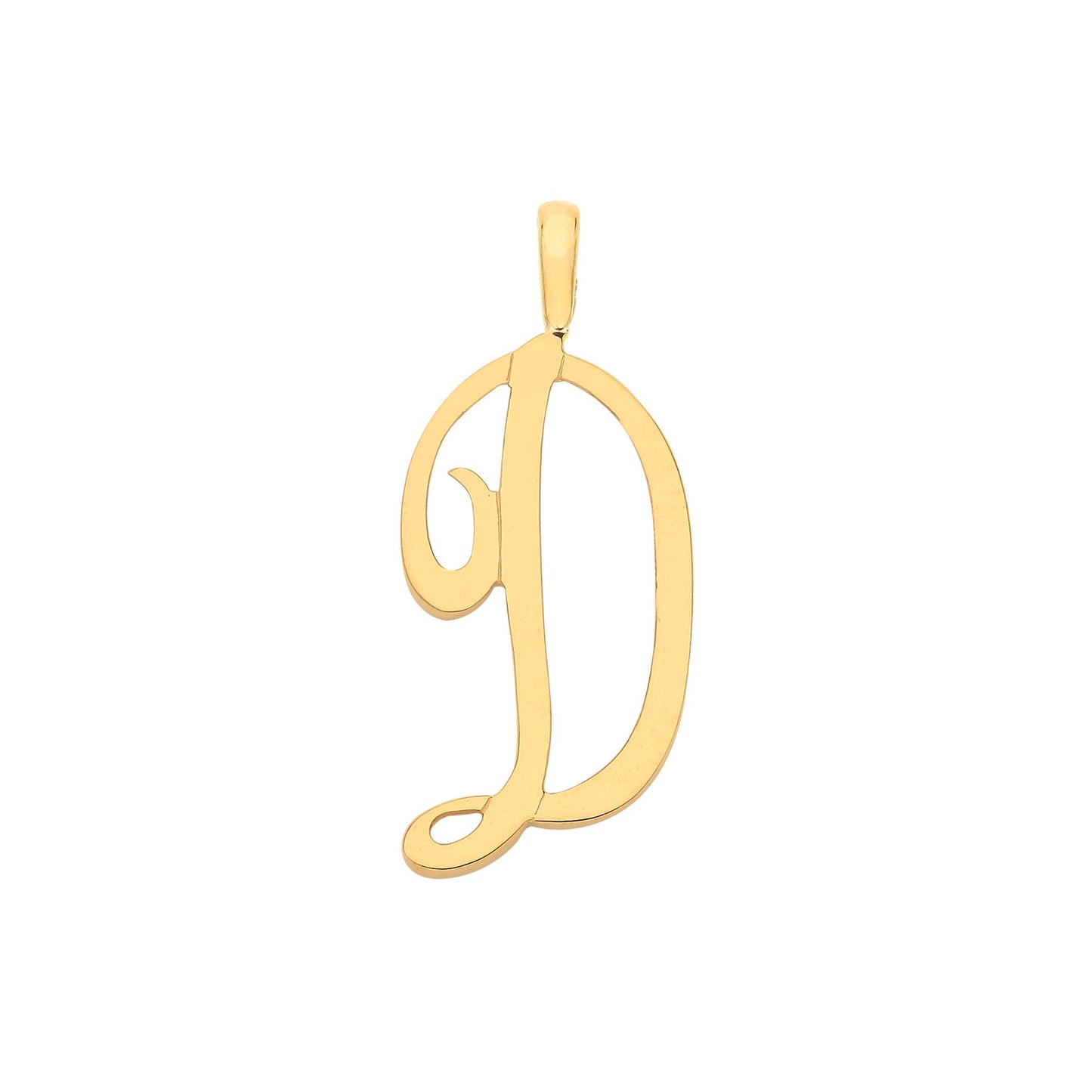 Yellow Gold Script Initial Pendant