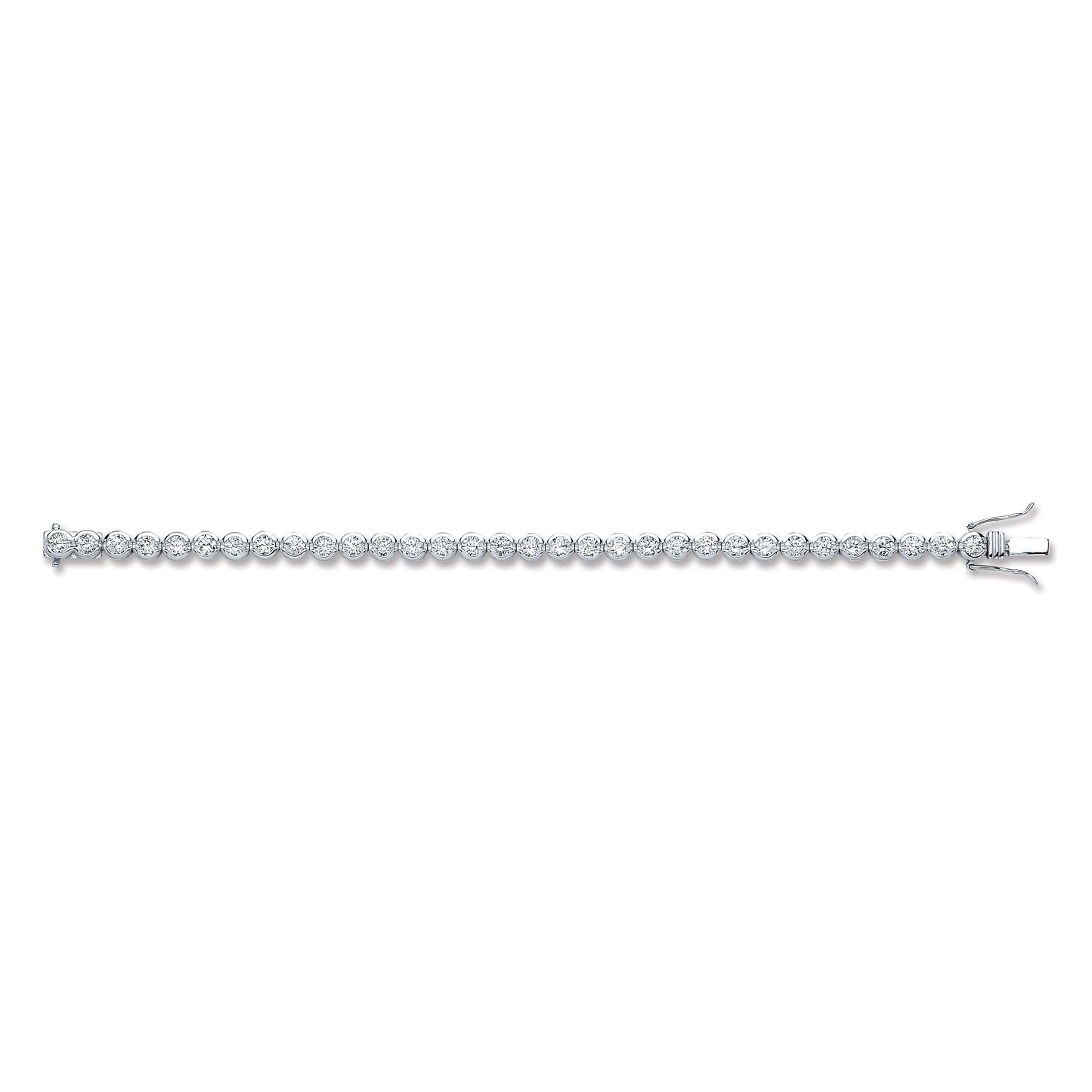 Silver 5.3mm Rubover Cubic Zirconia Tennis Bracelet
