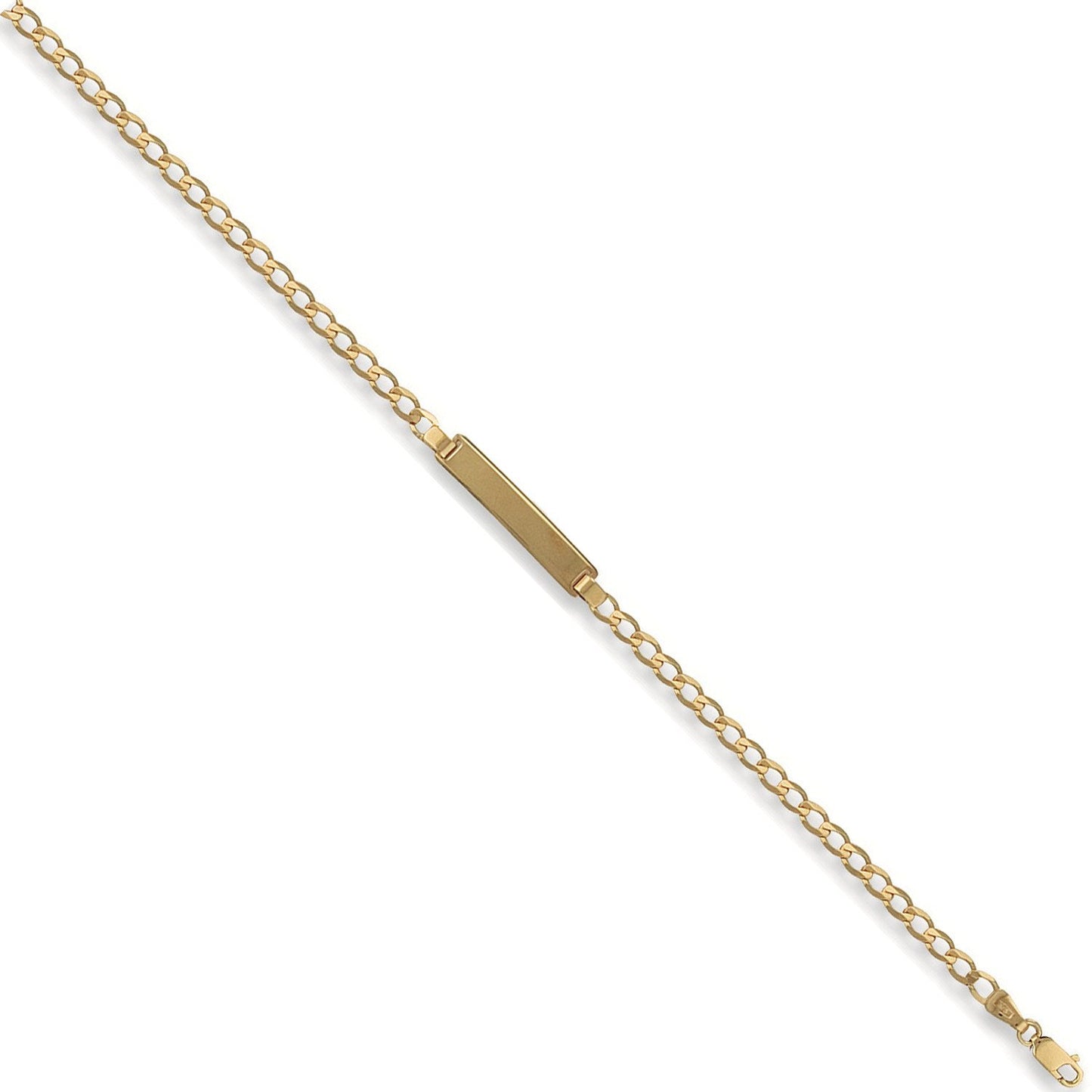 Yellow Gold Baby/Ladies Curb ID Bracelet (HNN-8FEDC7)