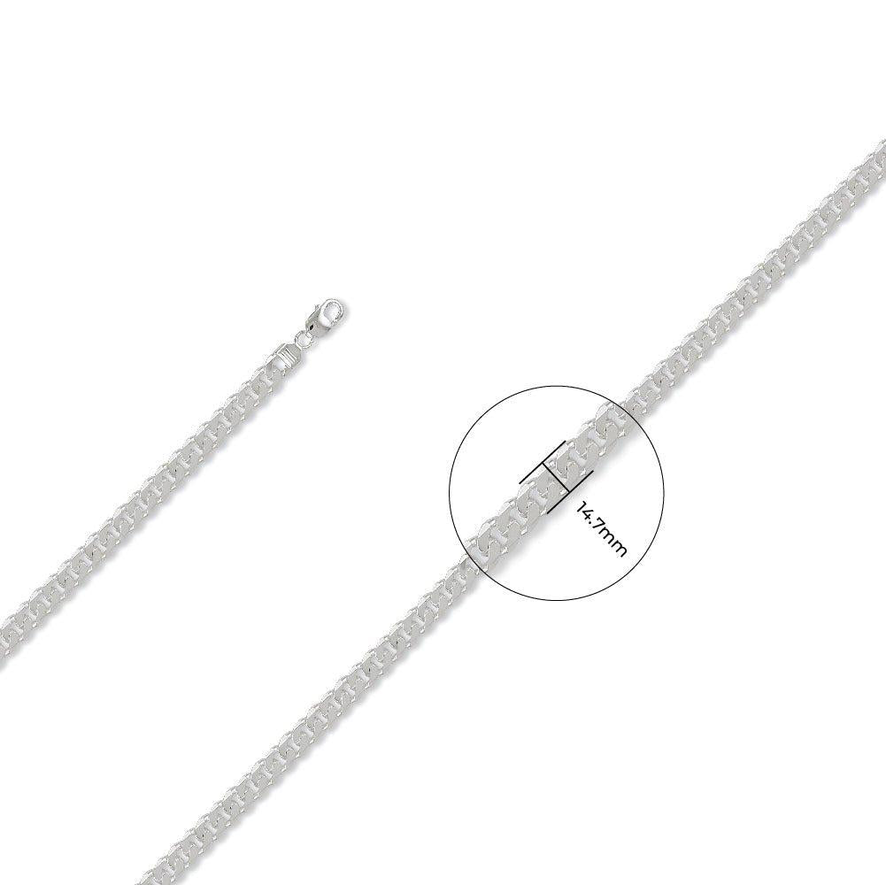Silver 14.7mm Curb Chain