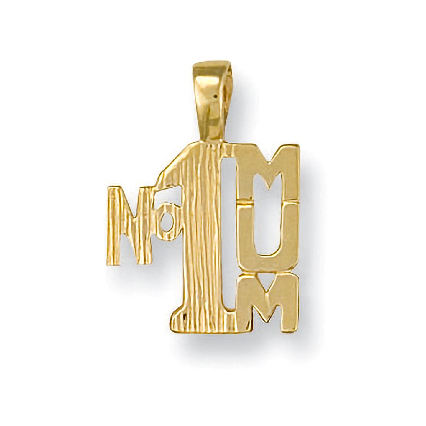 Yellow Gold No:1 Mum Pendant - 16.3mm