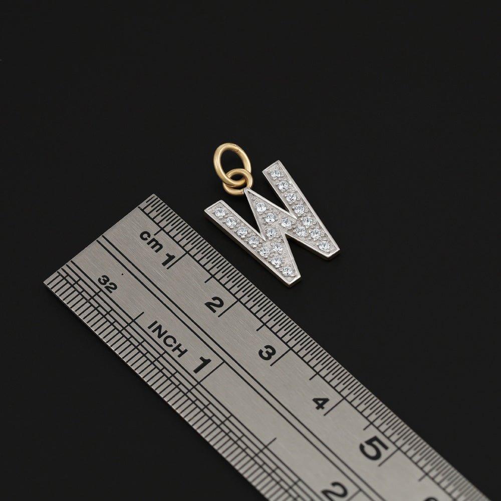 Yellow Gold Medium Cubic Zirconia Initial Pendants