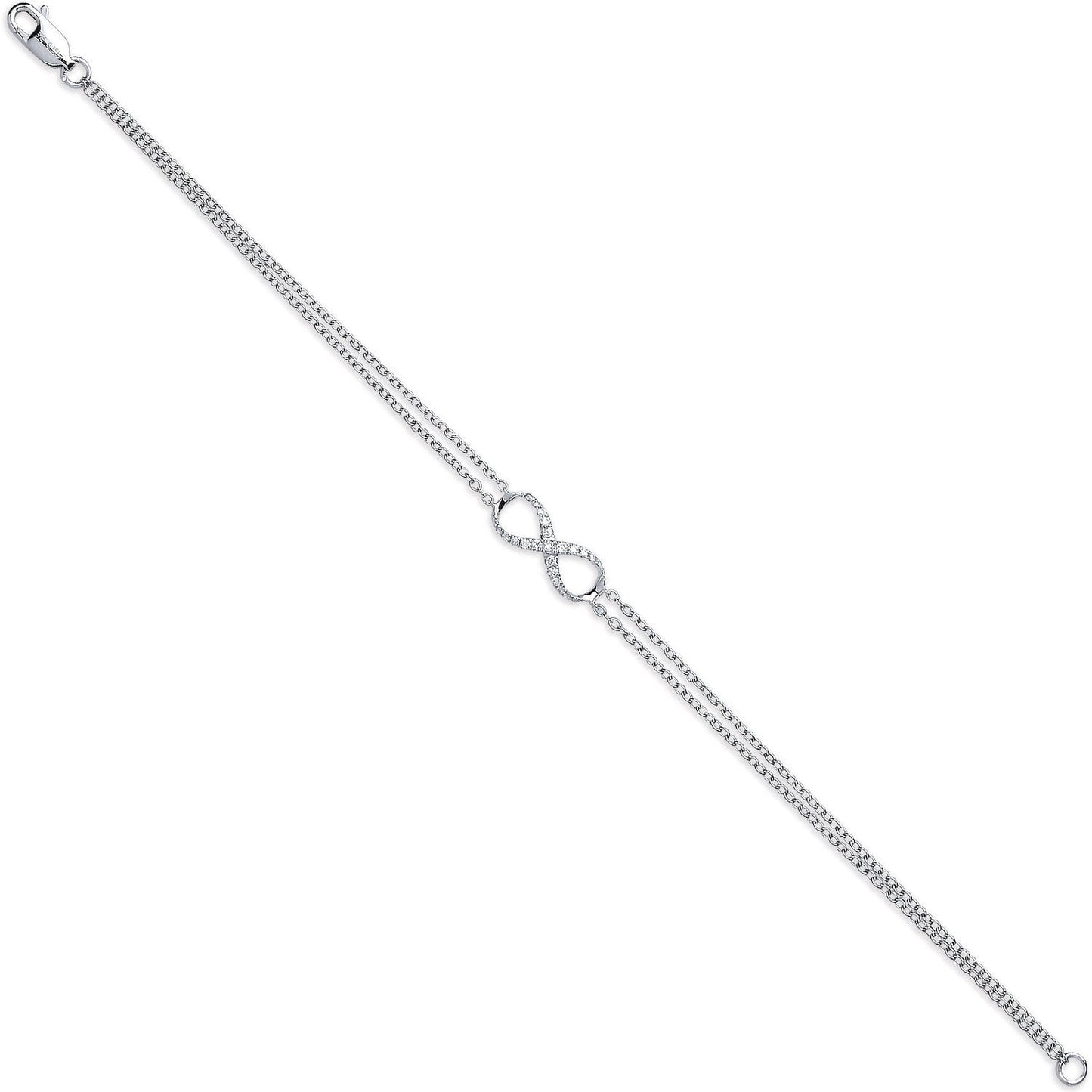9ct White Gold 0.15ct Diamond Bracelet