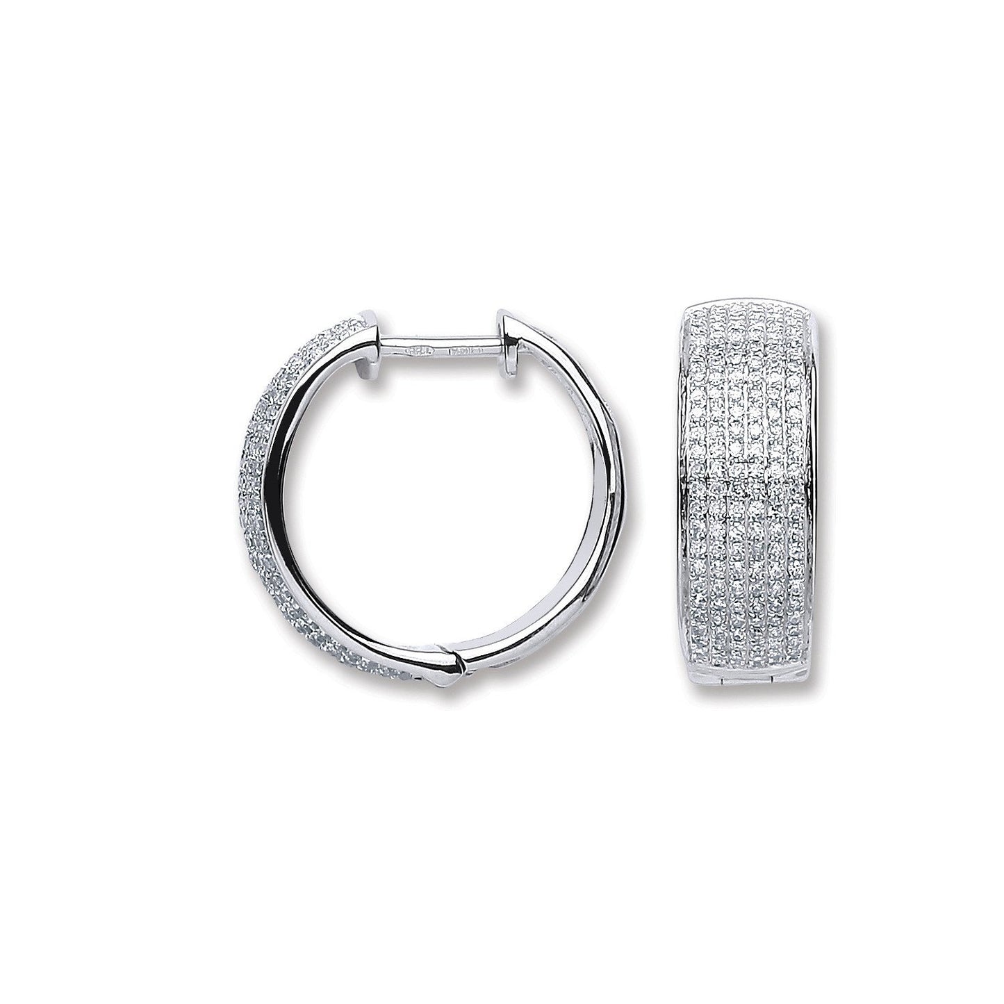18ct White Gold 0.55ct Diamond Hoop Earrings