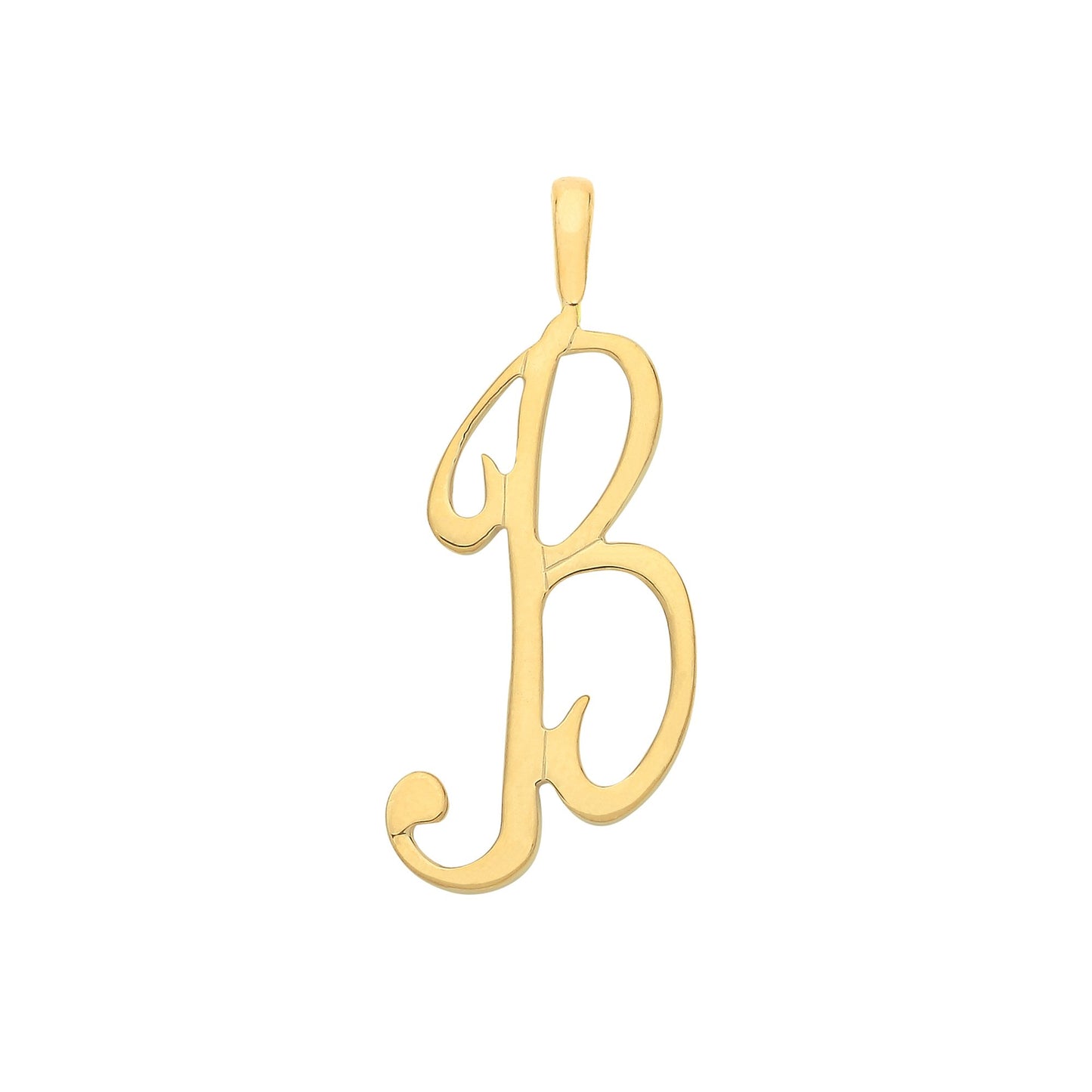 Yellow Gold Script Initial Pendant