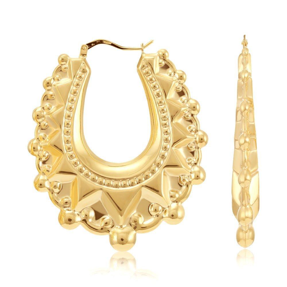 Yellow Gold Large Traditional Creoles Earrings