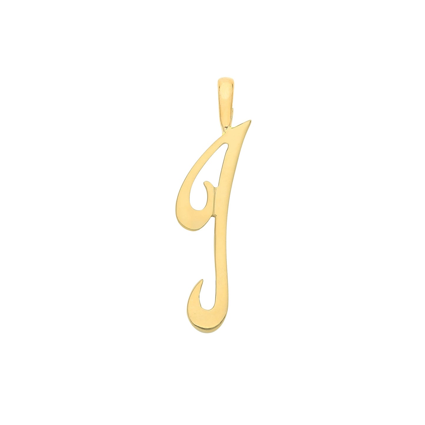 Yellow Gold Script Initial Pendant
