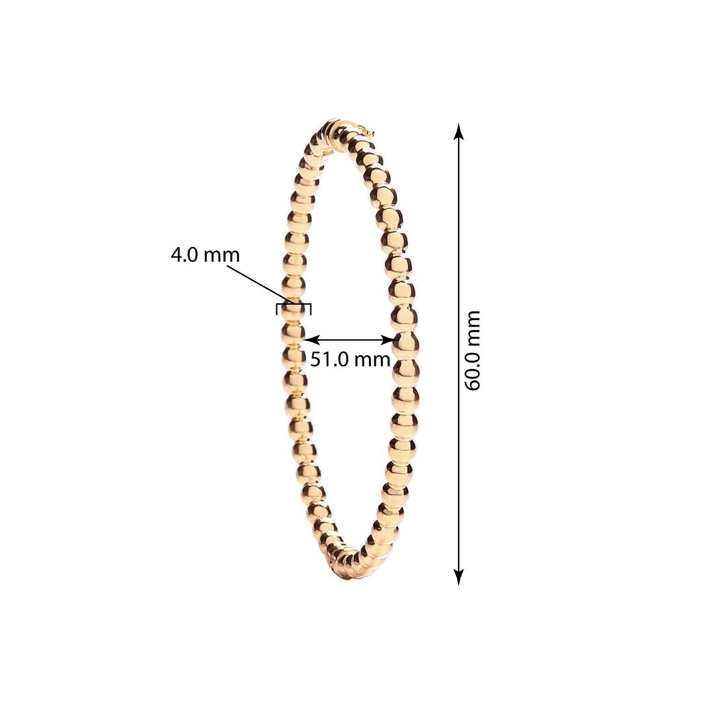 Yellow Gold Fancy Beaded Bangle