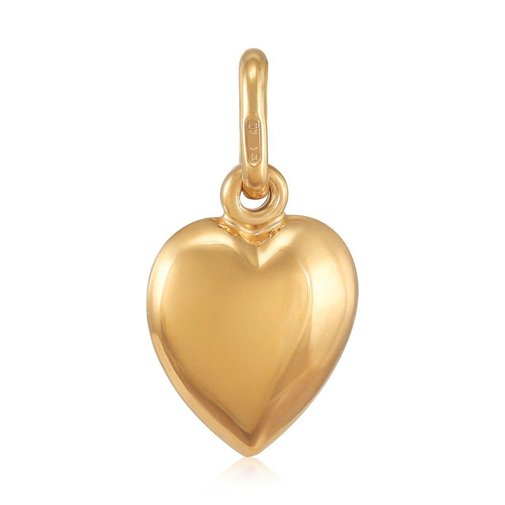 Yellow Gold Heart Pendant - 11mm