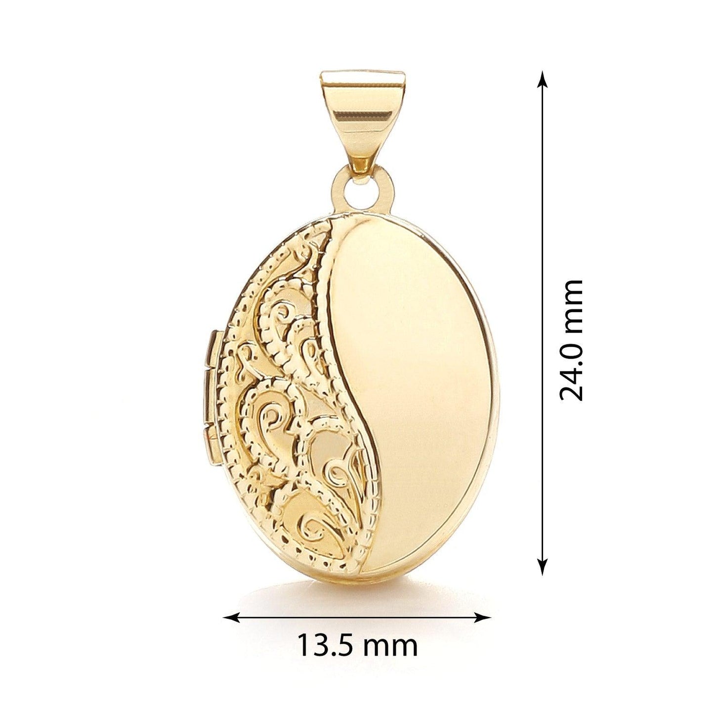 Yellow Gold Oval Shaped Locket (HNN-46D75A)