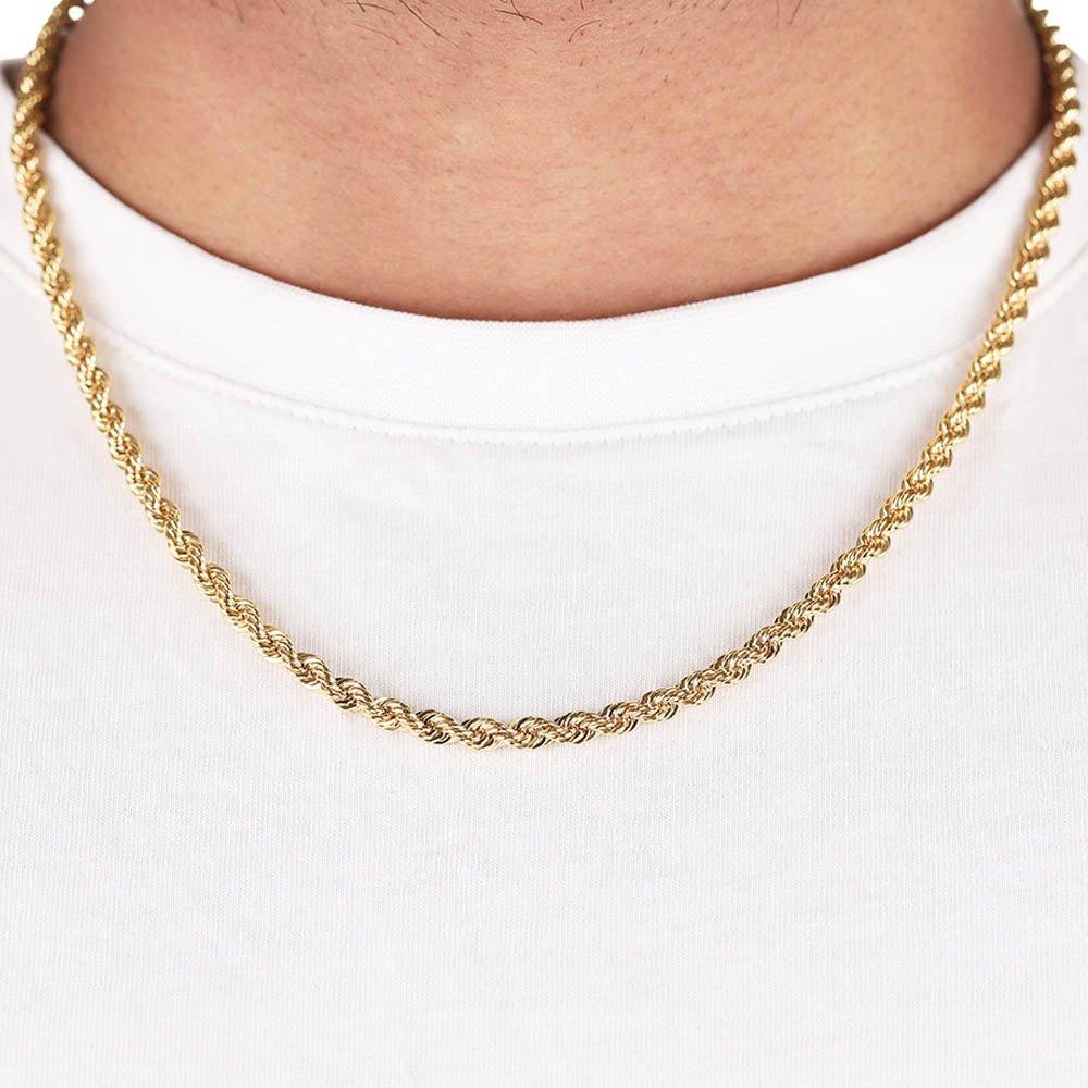 Yellow Gold 4.3mm Hollow Rope Chain