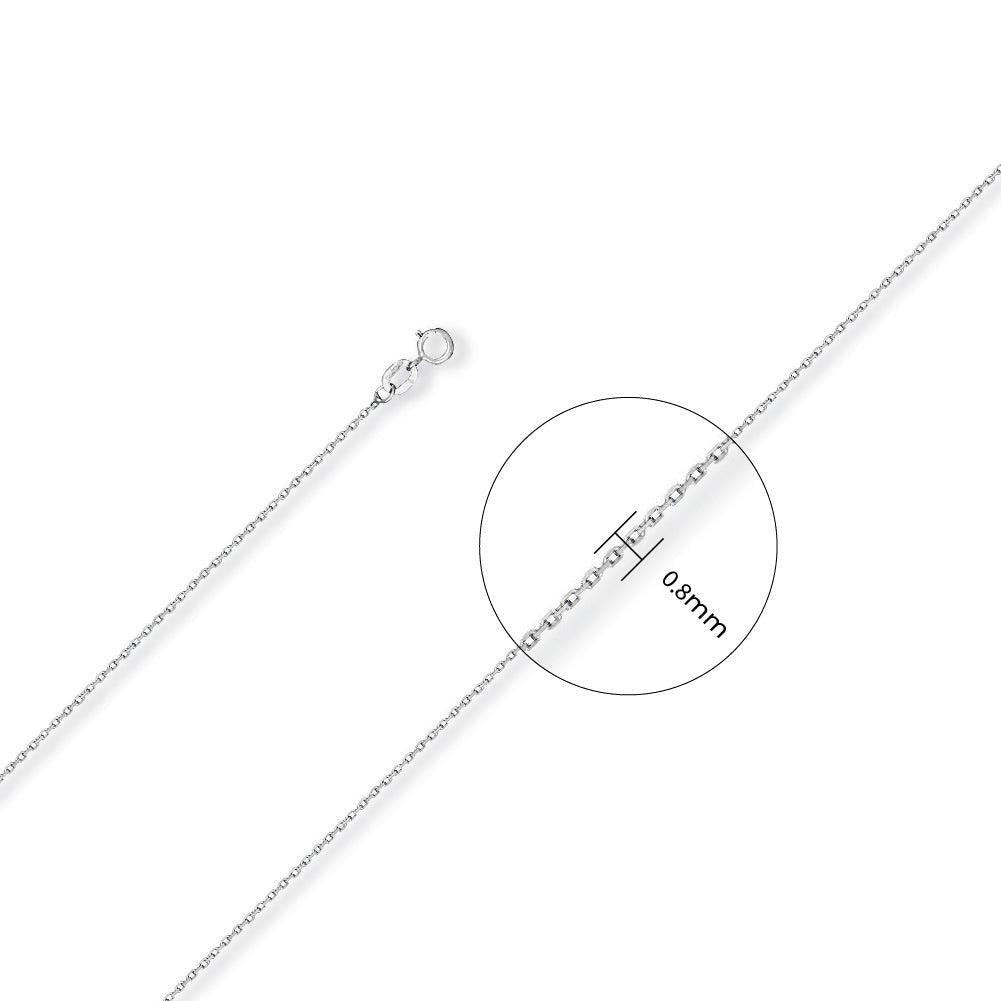 White Gold 1.2mm Diamond Cut Trace Chain
