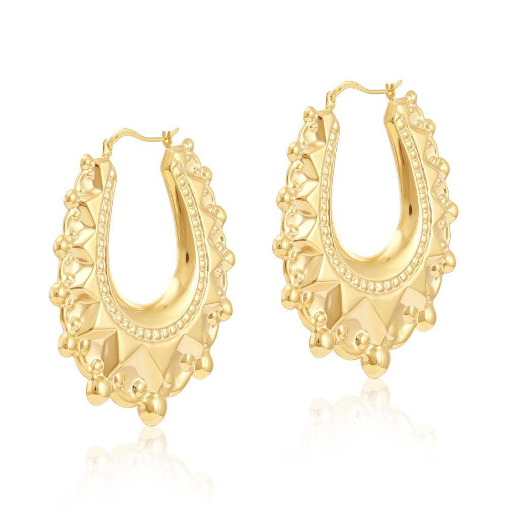 Yellow Gold Large Traditional Creoles Earrings