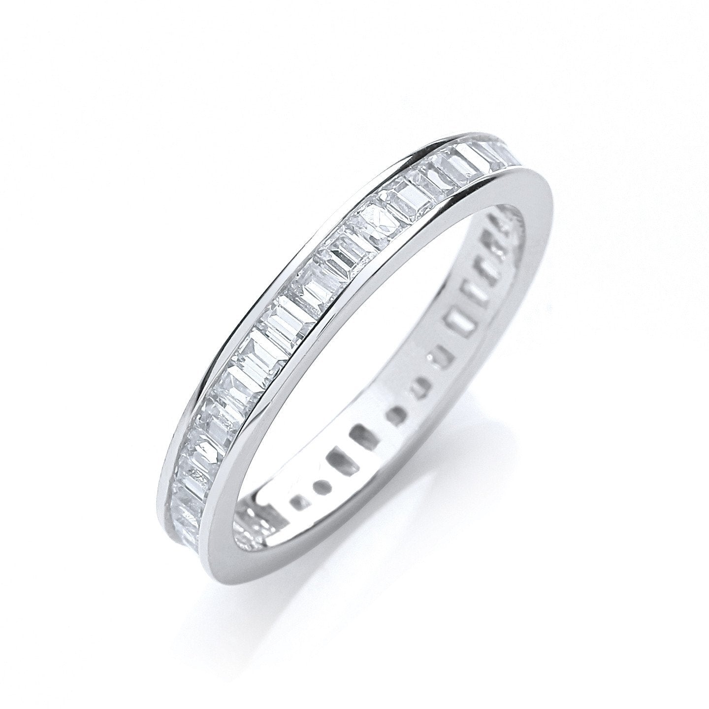 Full Eternity Baguettes Channel Set Cubic Zirconia Ring