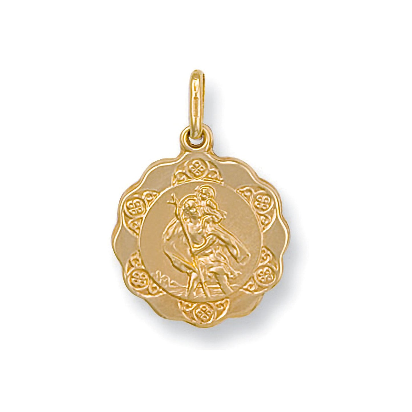 Yellow Gold Light Weight St. Christopher Pendant - 1.2g