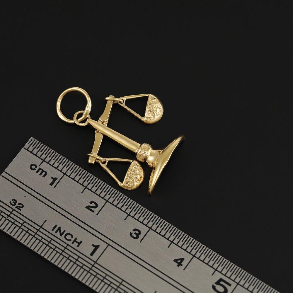Yellow Gold Libra Zodiac Pendant