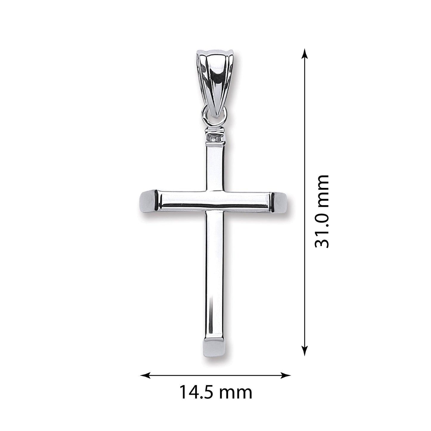 White Gold Plain Hollow Cross