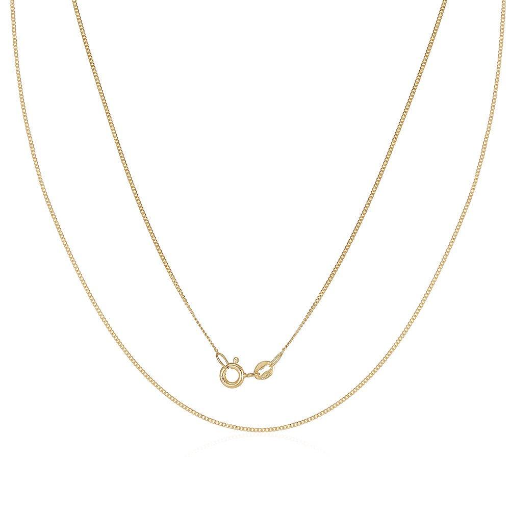 18ct Yellow Gold 0.9mm Curb Chain