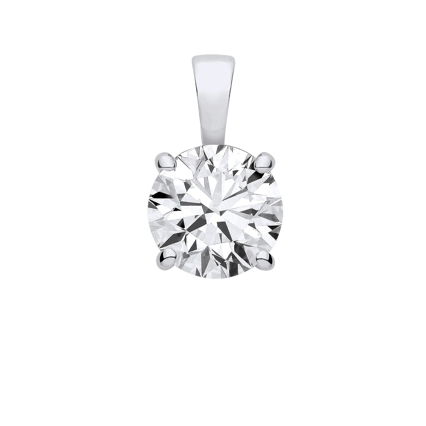 18ct White Gold 3.00ctw Lab Grown Diamond Pendant IGI Certified