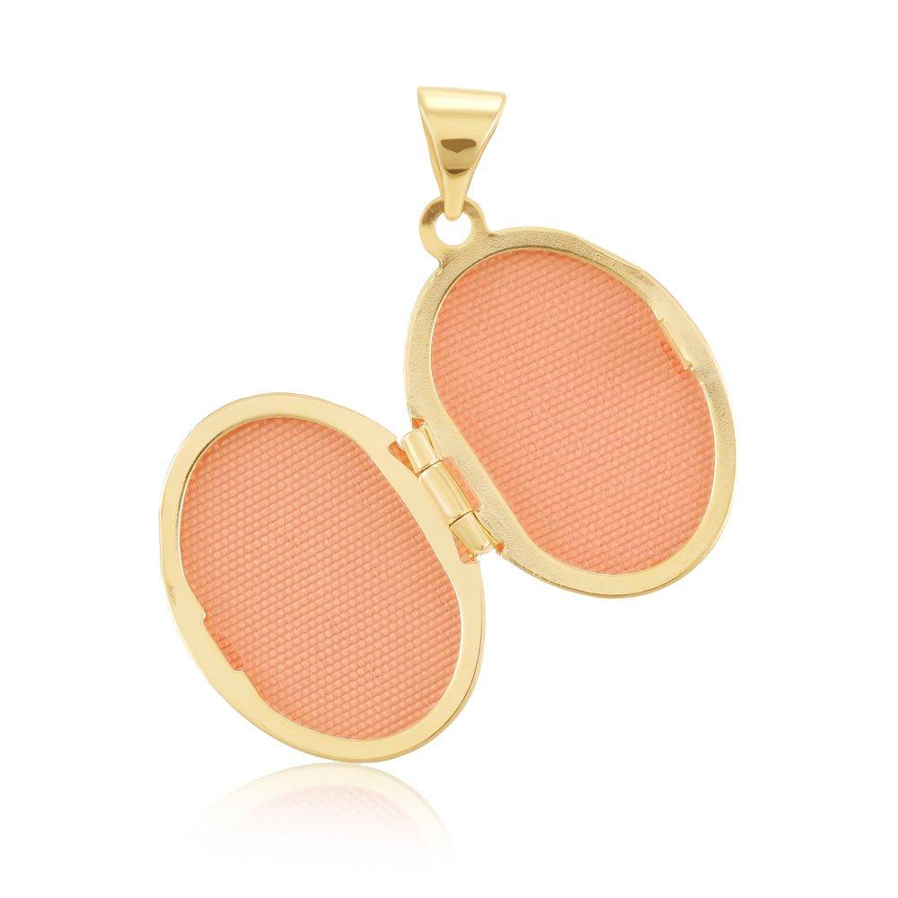 Yellow Gold Oval Shaped Locket (HNN-759E1D)