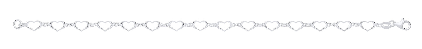 Silver Hearts Bracelet