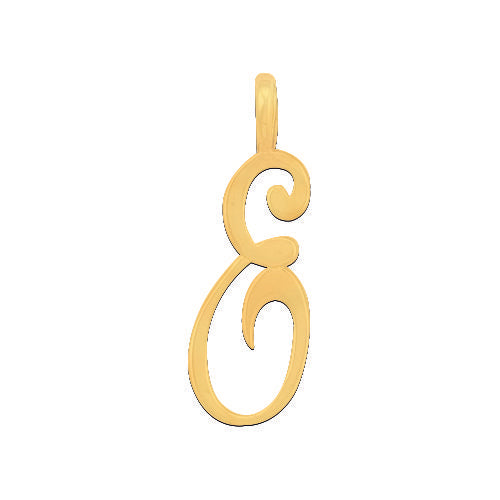 Yellow Gold Script Initial Pendant