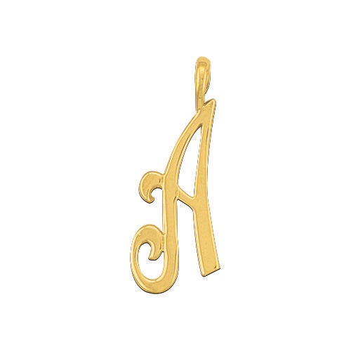Yellow Gold Script Initial Pendant