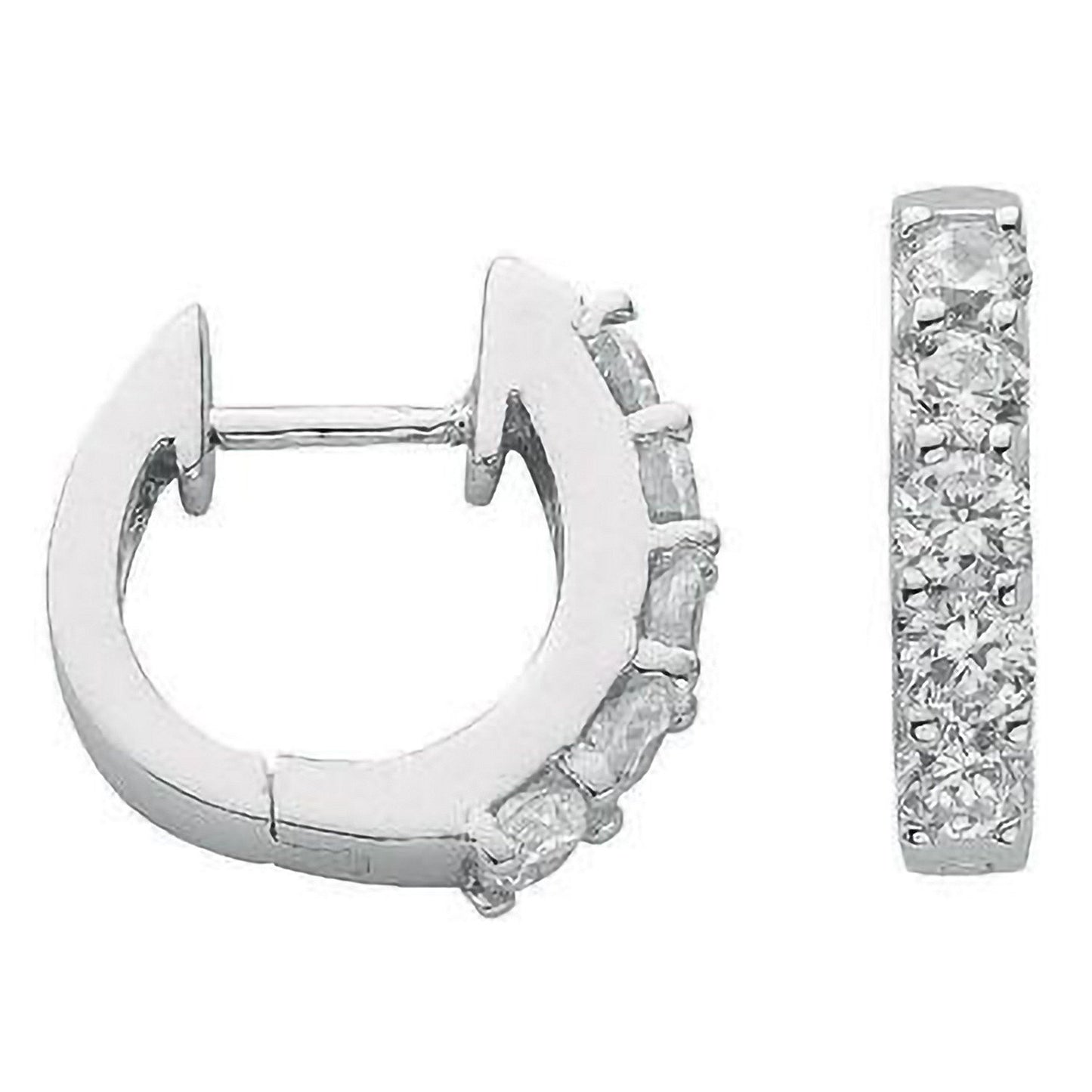 Silver Cubic Zirconia Huggies - 3.3mm