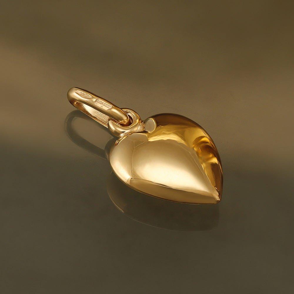 Yellow Gold Heart Pendant - 11mm
