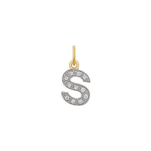 Yellow Gold Small Cubic Zirconia Initial Pendants