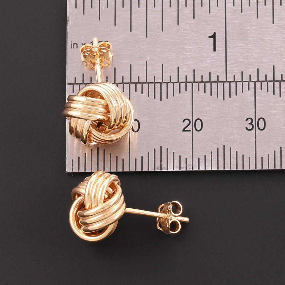 Yellow Gold 10mm Knot Stud Earrings