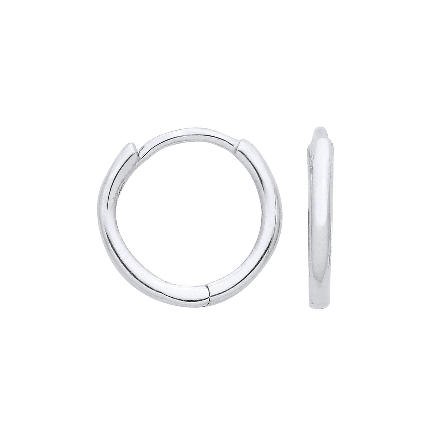 White Gold 10mm Plain Hinged Sleepers