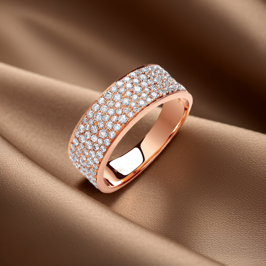 18ct Rose Gold 0.60ct Pave Set Ring
